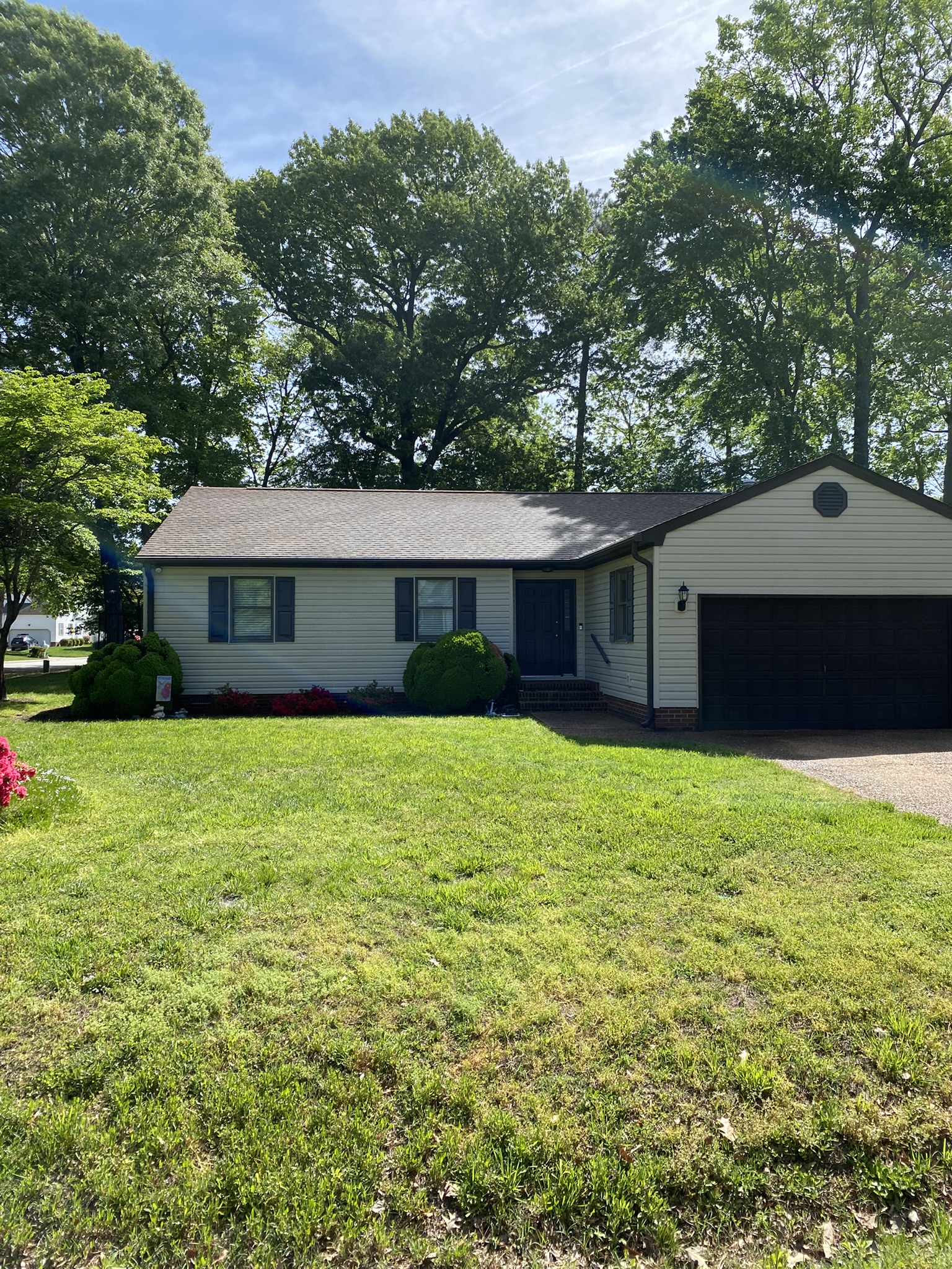 Dirty roof before professional roof washing in Yorktown VA