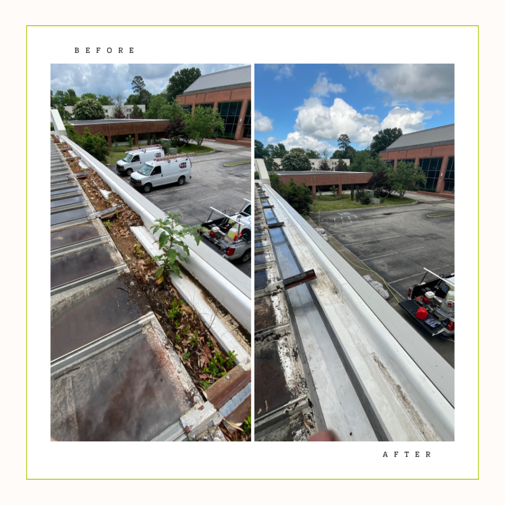 Gutter cleaning service in Newport News VA at Montessori school