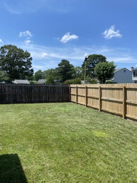 Fence cleaning in progress in Hampton VA